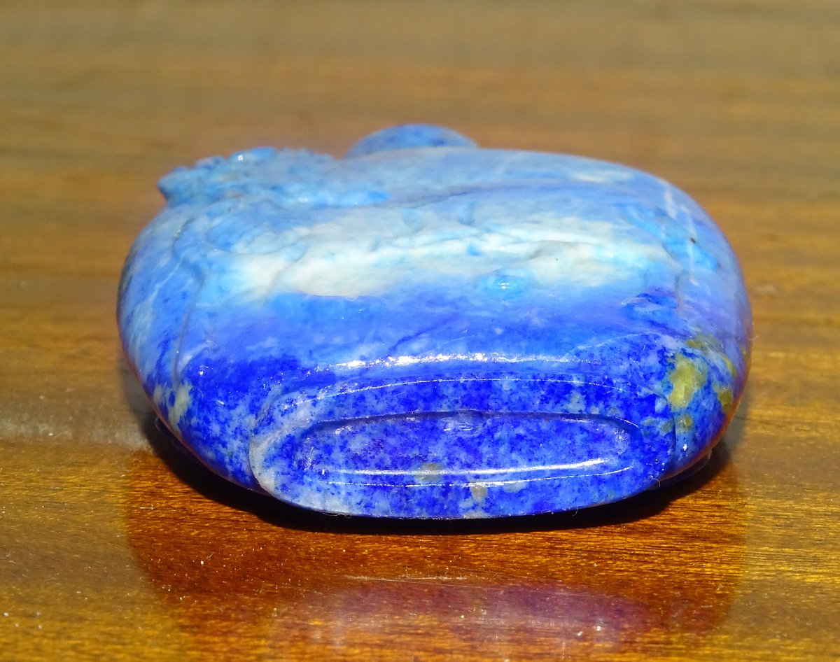 Tabatière ou FLACON À TABAC EN SODALITE BLEUE CHINOISE , XIXe Siècle-photo-3