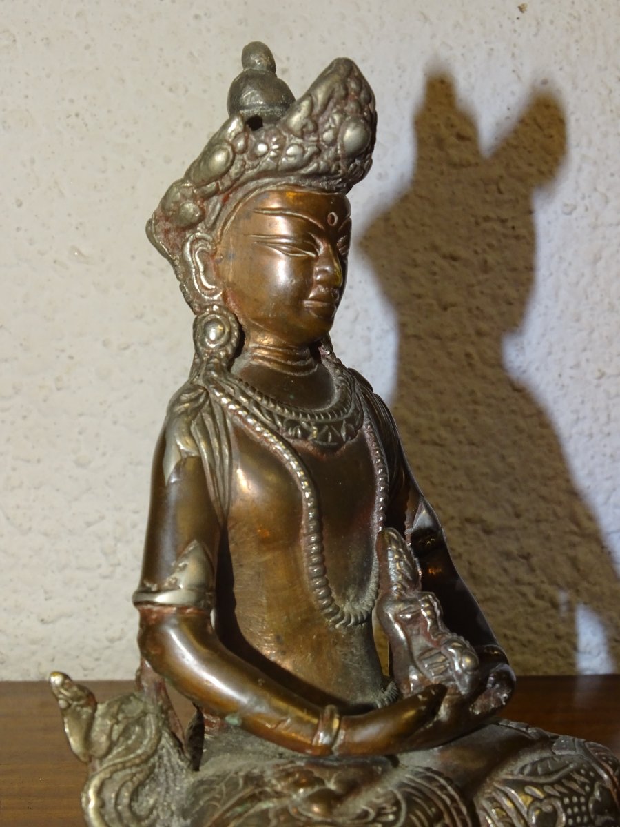 Statue bronze boudda tibet,  Aparmita / Amitayus-photo-4