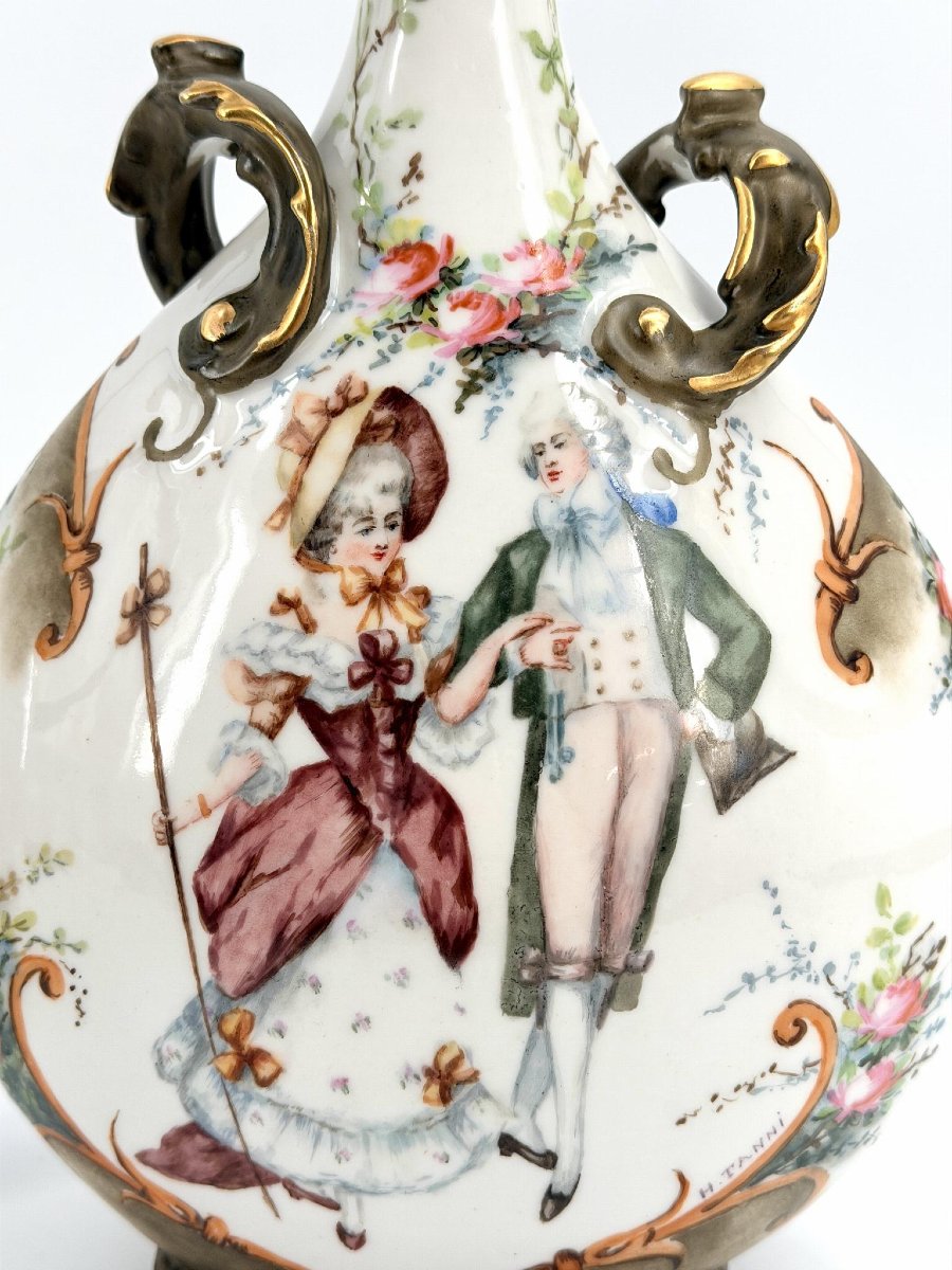 paire de vases LIMOGES Manufacture Jean POUYAT (1890-1932)-photo-4