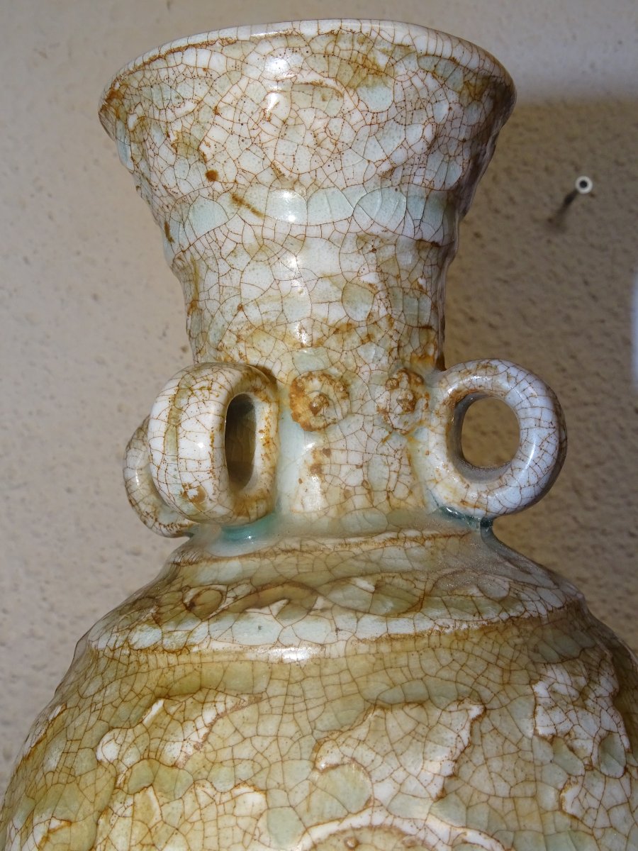 ancienne céramique chinoise, vase émaillé, chine, XIXème ou anterieur-photo-3