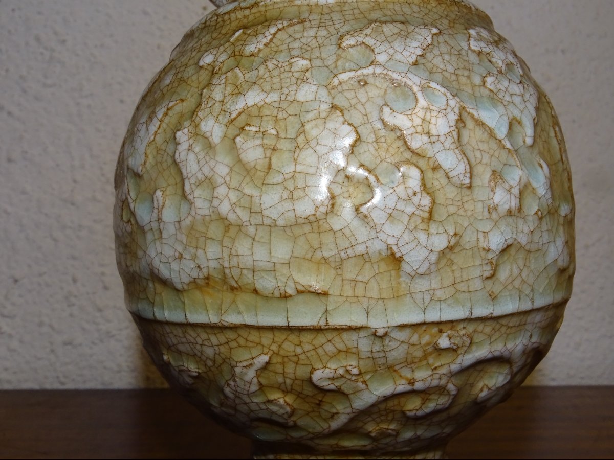 ancienne céramique chinoise, vase émaillé, chine, XIXème ou anterieur-photo-1