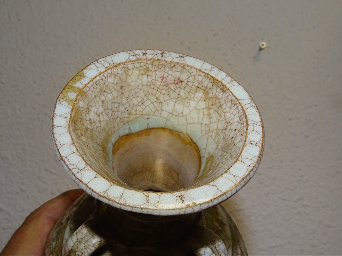 ancienne céramique chinoise, vase émaillé, chine, XIXème ou anterieur-photo-3