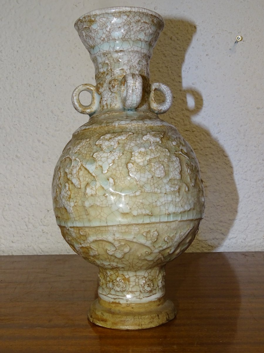 ancienne céramique chinoise, vase émaillé, chine, XIXème ou anterieur