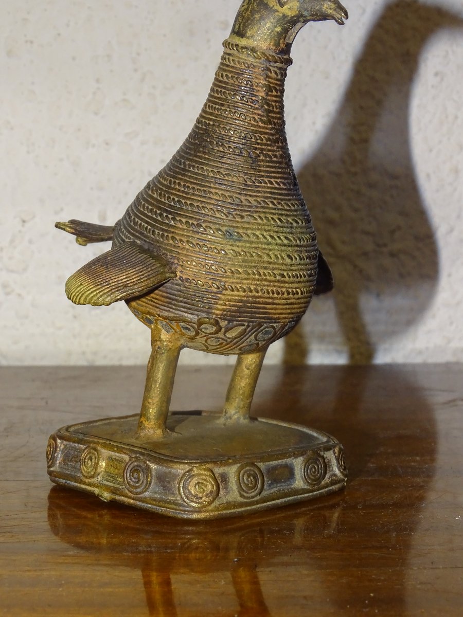 Antique Bronze, Bird Or Hen, China, Asia, Early 19th Century-photo-2