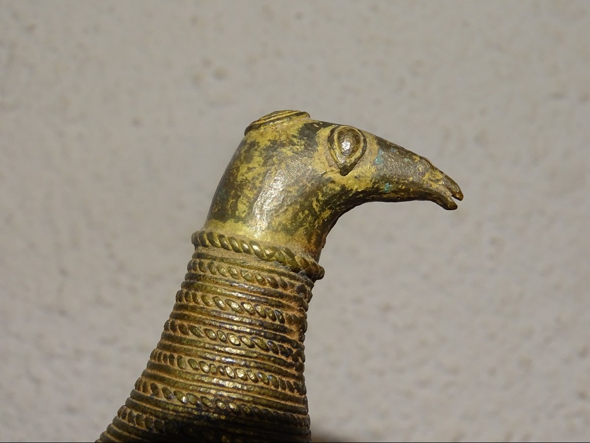 Antique Bronze, Bird Or Hen, China, Asia, Early 19th Century-photo-1