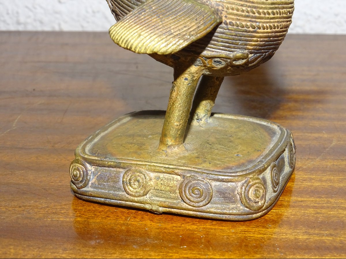 Antique Bronze, Bird Or Hen, China, Asia, Early 19th Century-photo-2