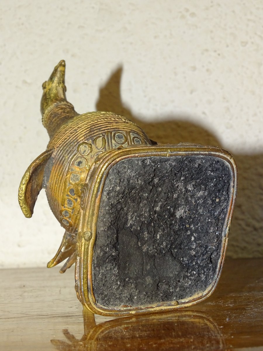 Antique Bronze, Bird Or Hen, China, Asia, Early 19th Century-photo-3