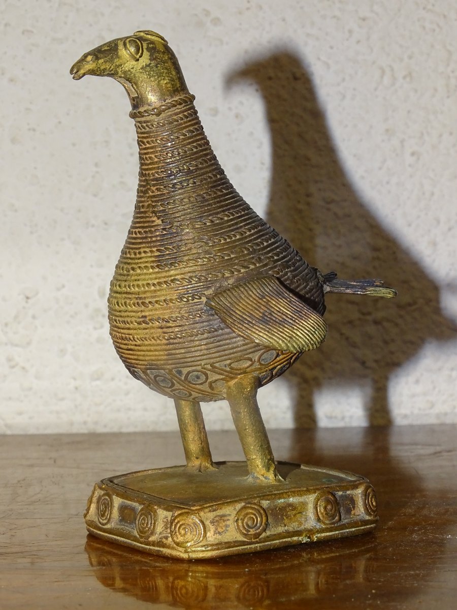 Antique Bronze, Bird Or Hen, China, Asia, Early 19th Century-photo-5