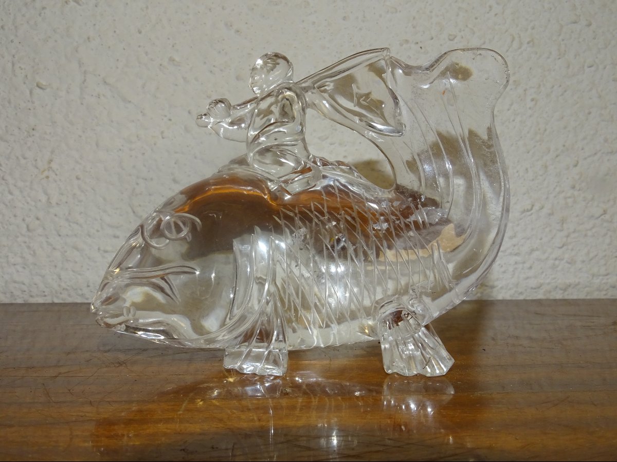 Antique Fish Or Rock Crystal Koi Carp, China, Asia, 19th Century