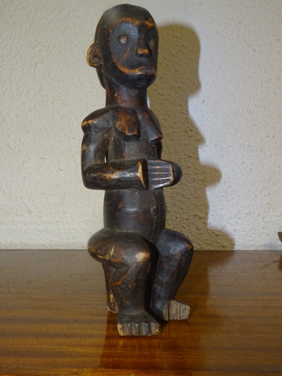 Antique Fang Statue From Gabon, Carved Wood, Mid-20th Century