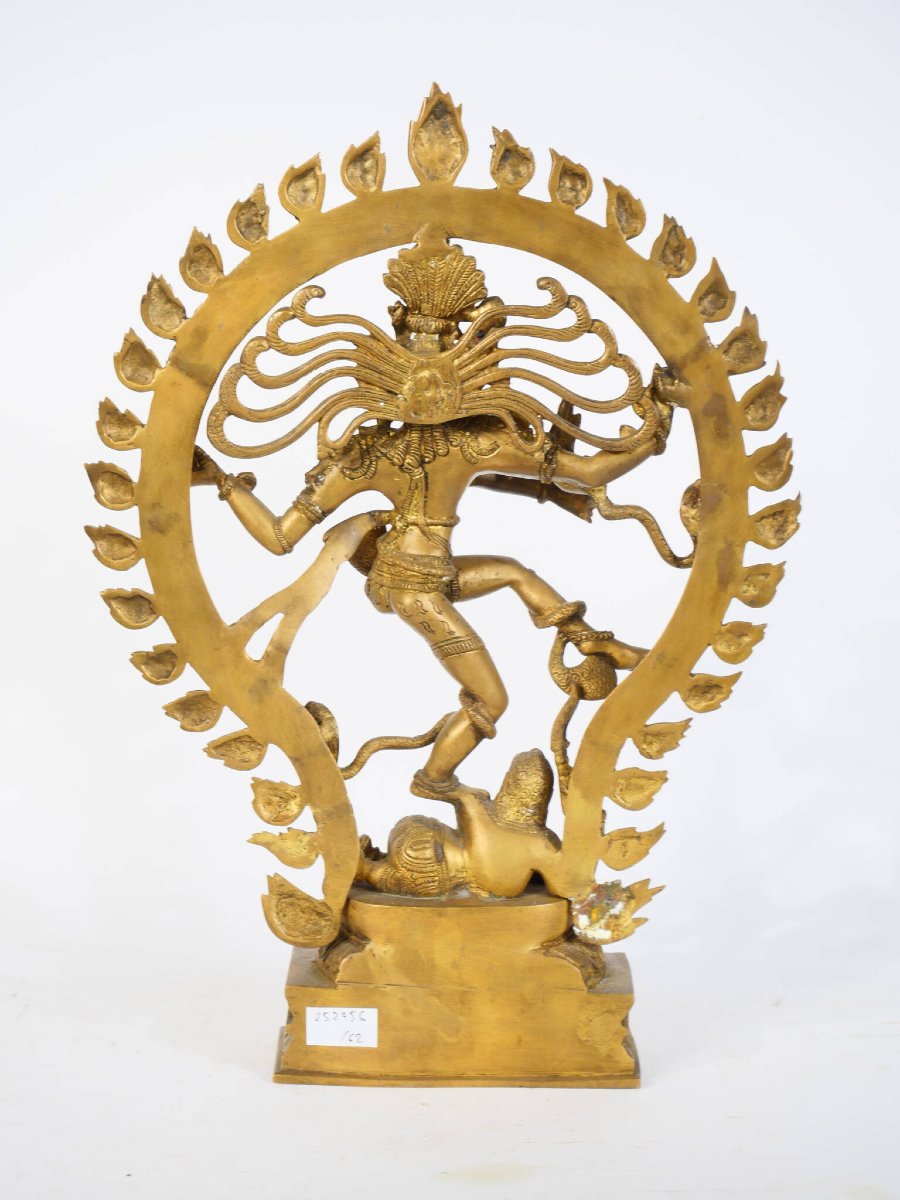Gilded Bronze Shiva Nataraja, 19th Century-photo-3