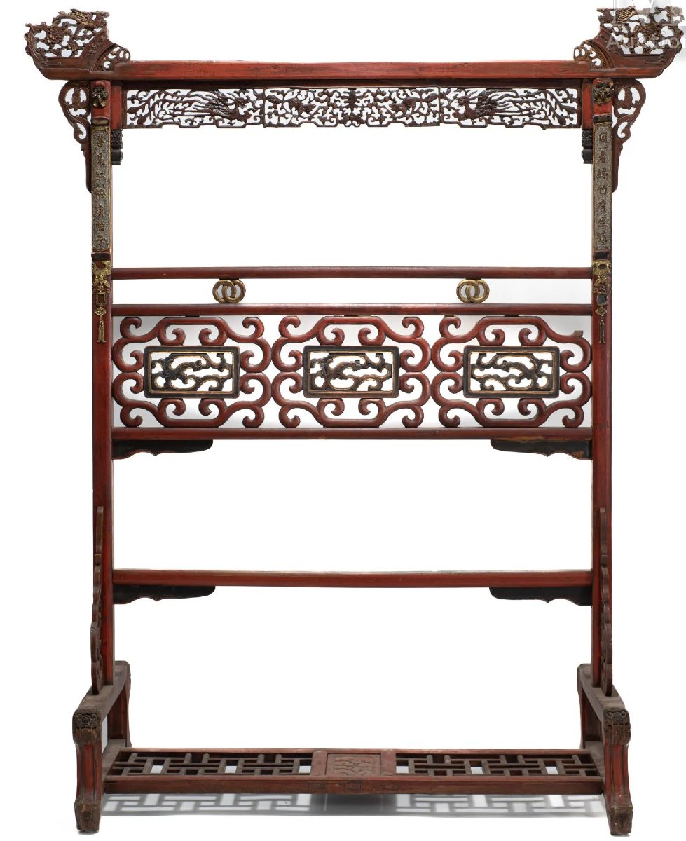 ancien KIMONO-KAKE ou porte kimono, quing, fin XIXème