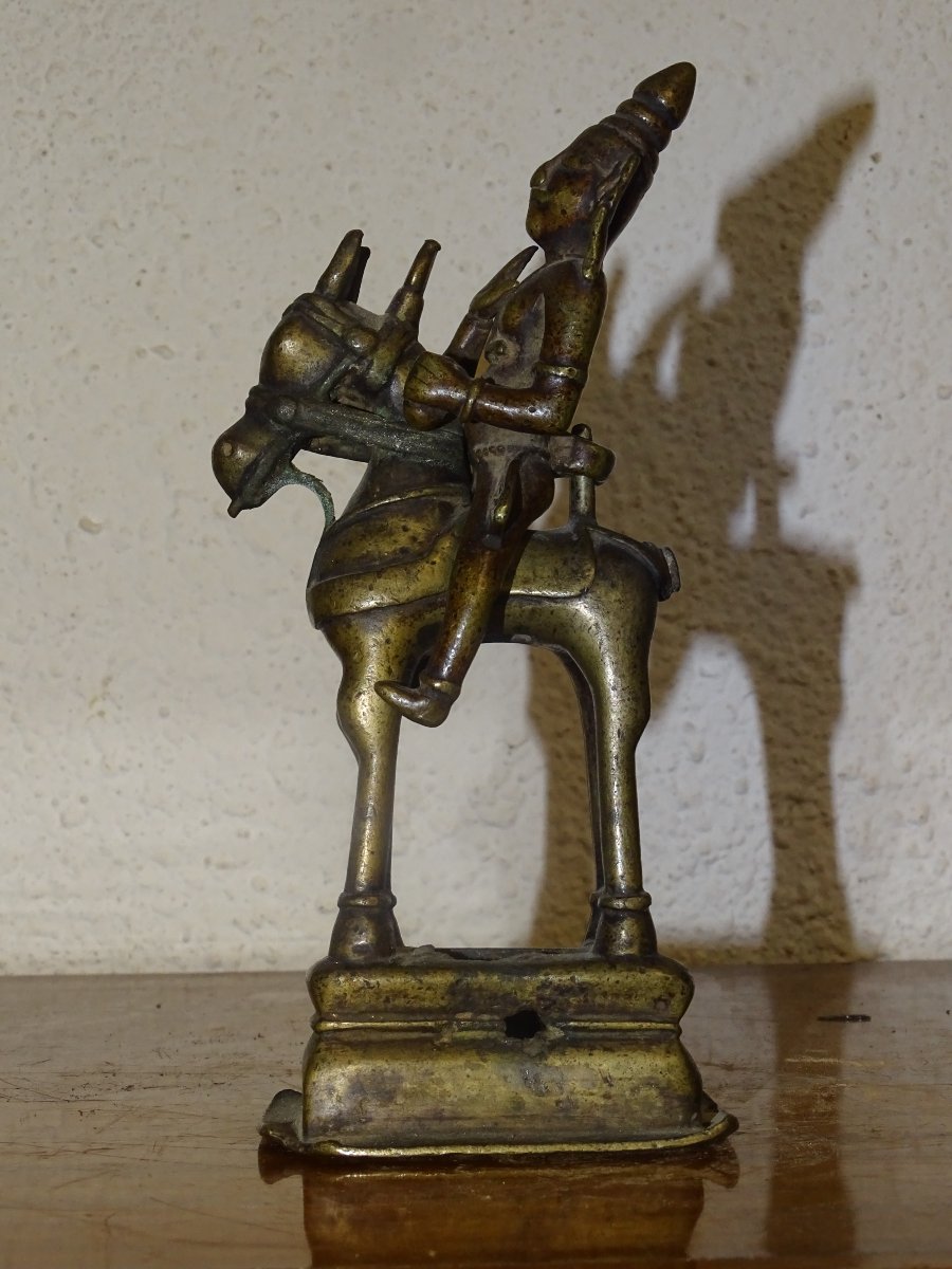Brass Statue Of Khandoba, India, 18th Century-photo-2