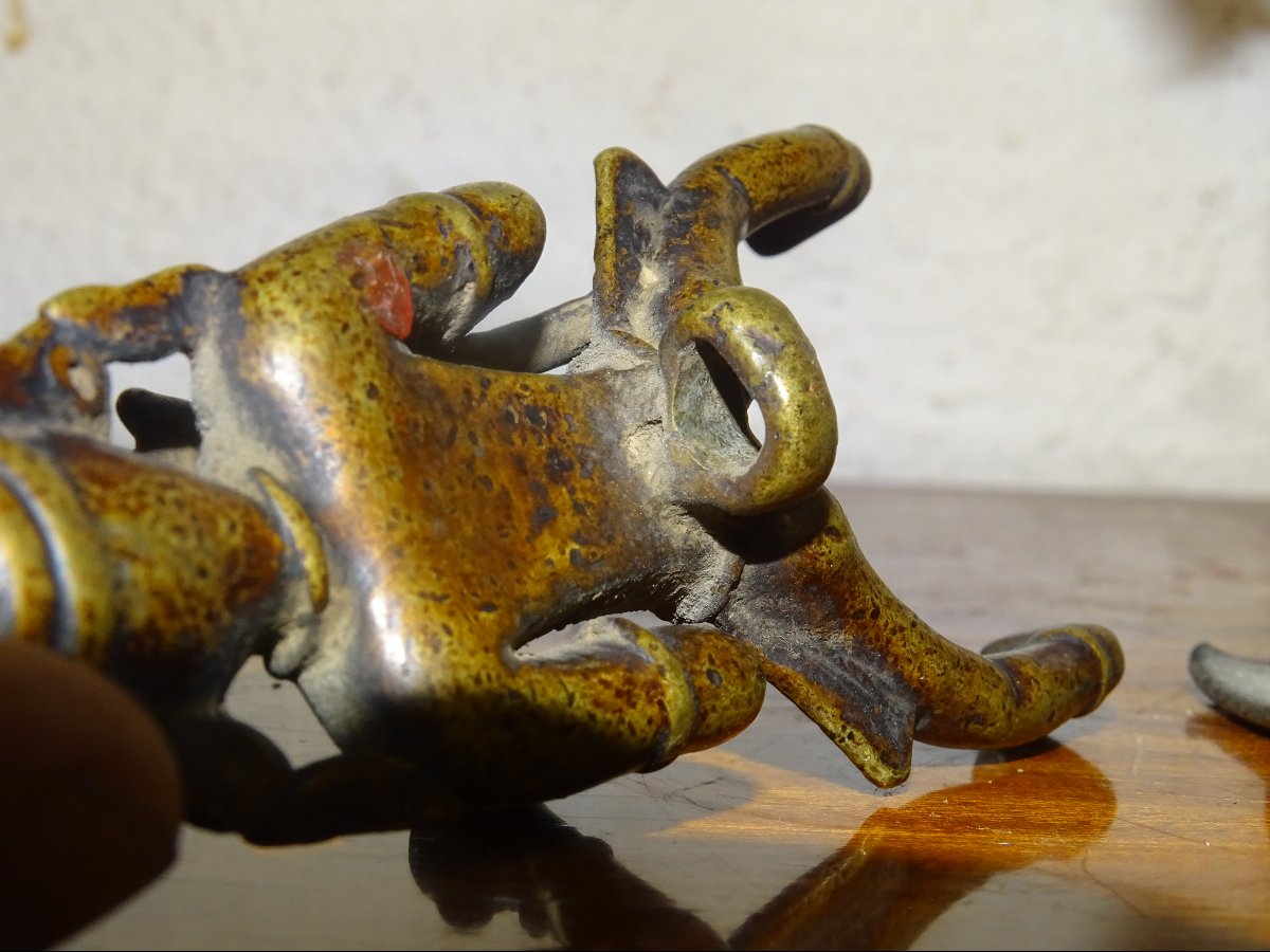 Brass Statue Of Khandoba, India, 18th Century-photo-6