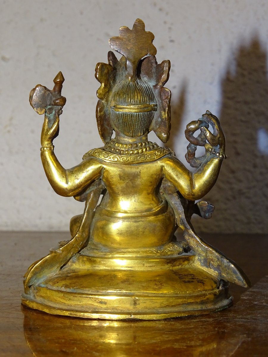 Gilded Bronze Statuette Of Ganesha, India, 19th Century-photo-4