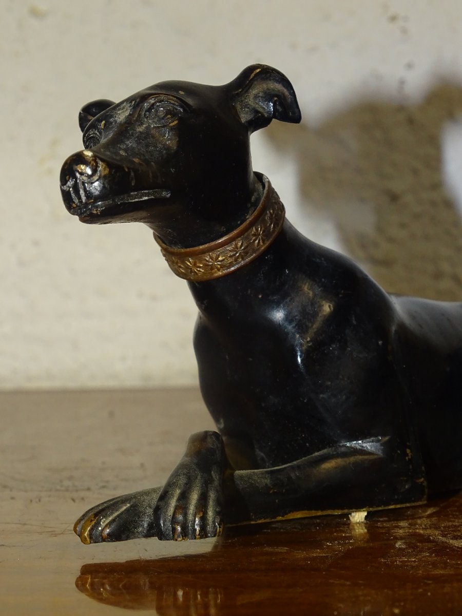 Bronze Greyhound, Paperweight, 19th Century-photo-4