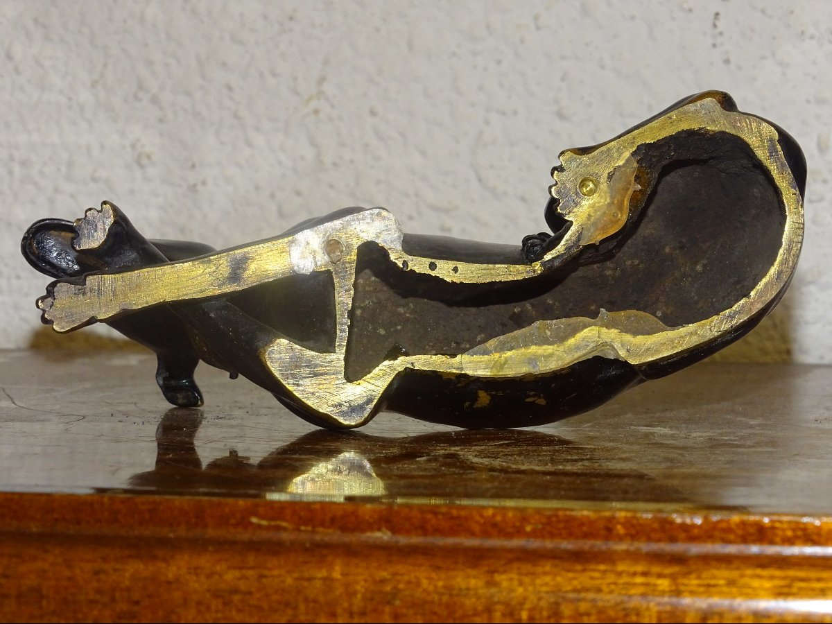 Bronze Greyhound, Paperweight, 19th Century-photo-1
