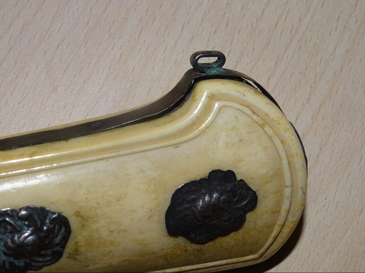 manche de dague de chasse en argent et ivoire, XIXème-photo-4