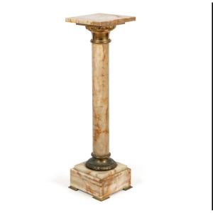 19th Century Bronze And Marble Column With Rotating Top