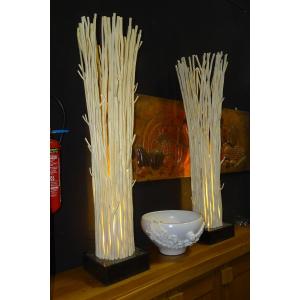 Lampadaire en bois flotté, design pour salon, 150 cm 