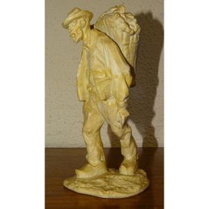 Antique Turn-of-the-century Gres Mougin By Ernest Wittmann, The Man With The Hood