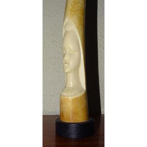 sculpture africaine en ivoire, début XXème, 40 cm