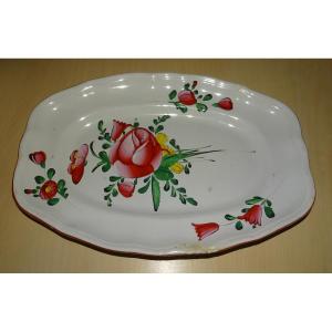 Oval Dish In Des Islettes Earthenware 18th Century