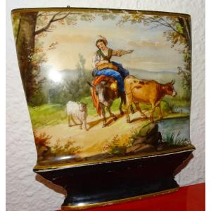 19th Century Porcelain Wall Plaque Imitating Pot Cover