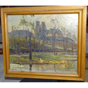 Pierre BACH (1906-1971) huile sur isorel . daté 1955 , 66 cm x 57 cm