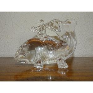Ancien poisson ou carpe koi cristal de roche, chine, asie, XIXème