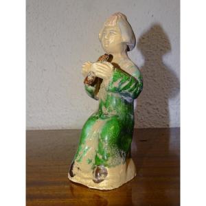 Polychrome Chinese Terracotta Figurine, Servant, Tang Dynasty