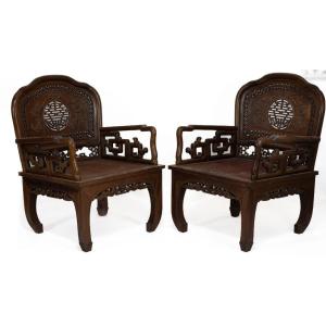Paire de fauteuils, indochine, vietnam, XIXème