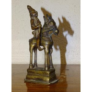 STATUE EN LAITON DE KHANDOBA, INDE, XVIIIe SIÈCLE