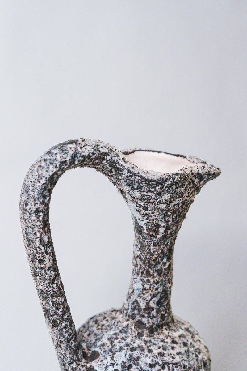 Vase Zoomorphe Céramique Signé Alain Rufas Vallauris 1950-photo-2