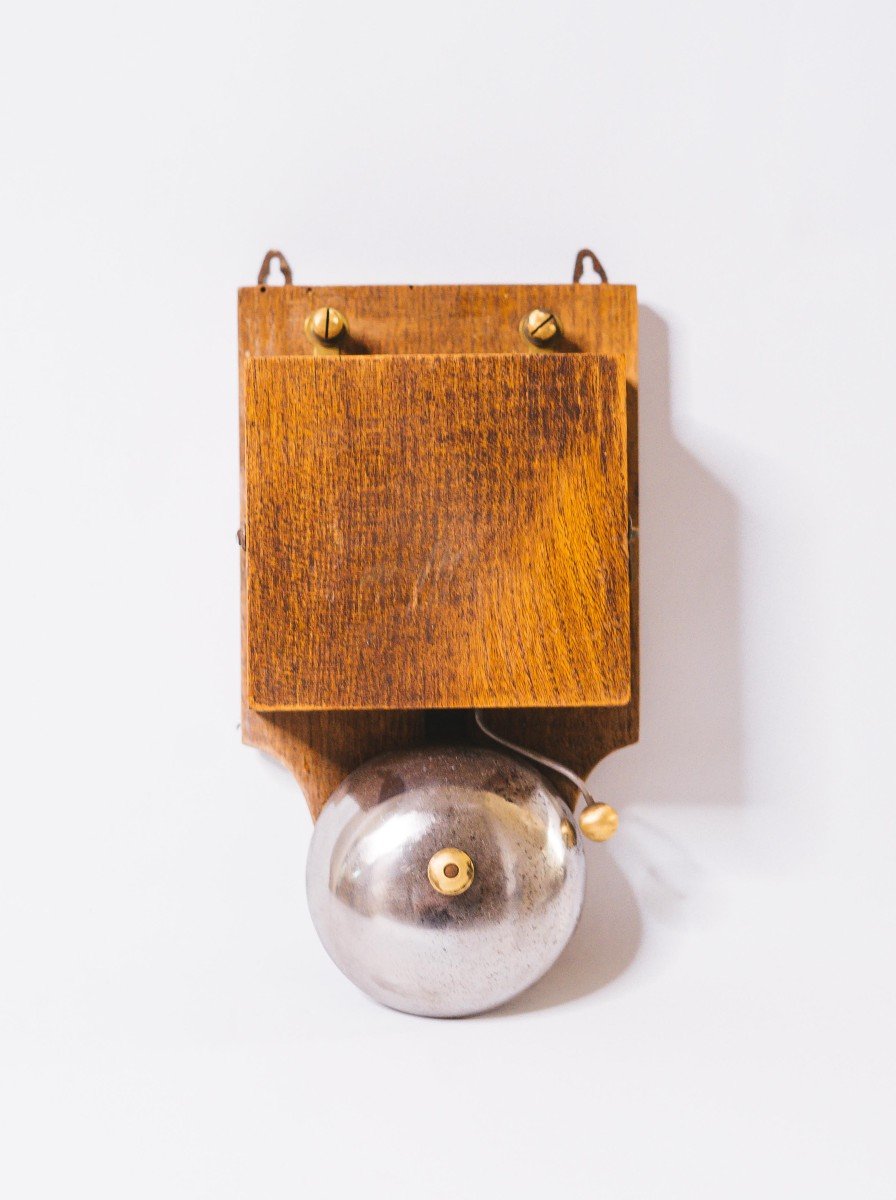 Old Brass Wooden Doorbell From The Beginning Of The 20th Century Restored