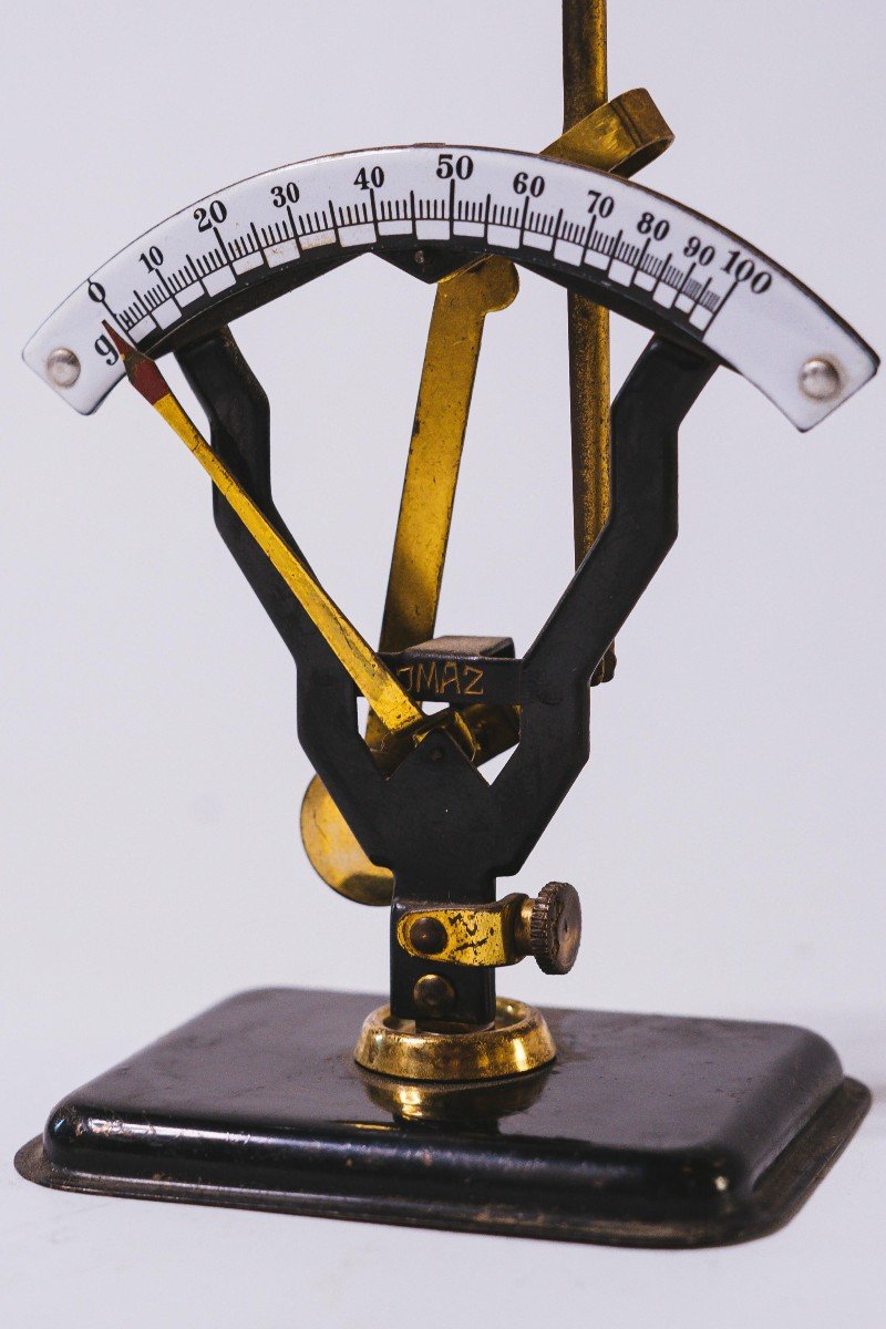 Old Balance Weighs Letter Jmaz Brass And Iron Twentieth Restored-photo-4