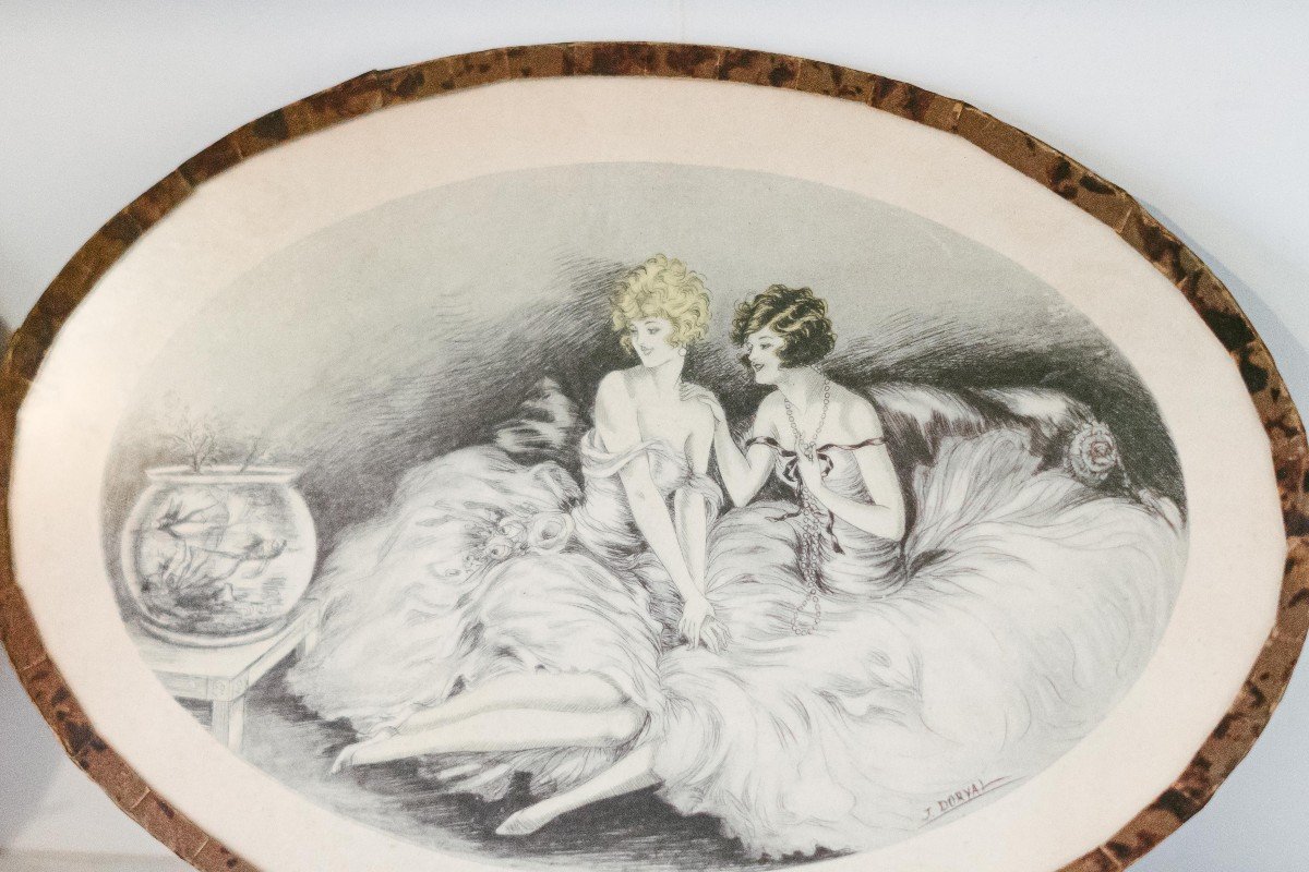 Paire De Deux Gravures Estampes Art Déco Par J. Dorval-photo-2