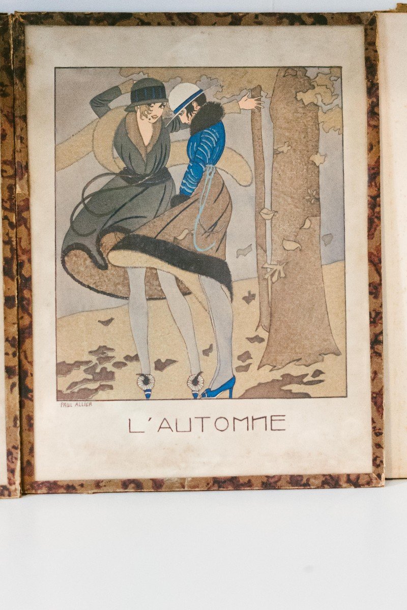 Gravures Estampes 4 Saisons Par Paul Allier Début XXème-photo-4