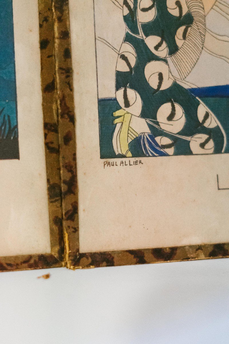 Gravures Estampes 4 Saisons Par Paul Allier Début XXème-photo-2