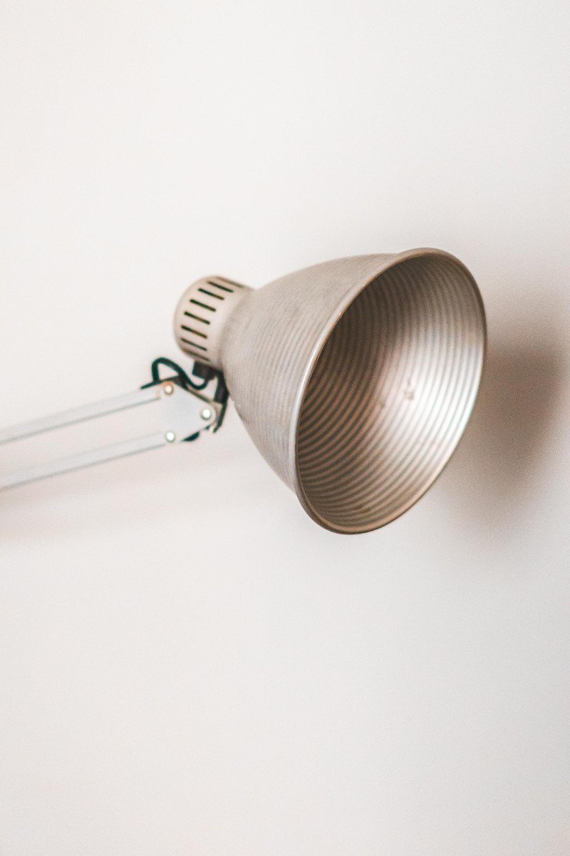 Lampe Articulée 1960 Sur Support En Bois-photo-3