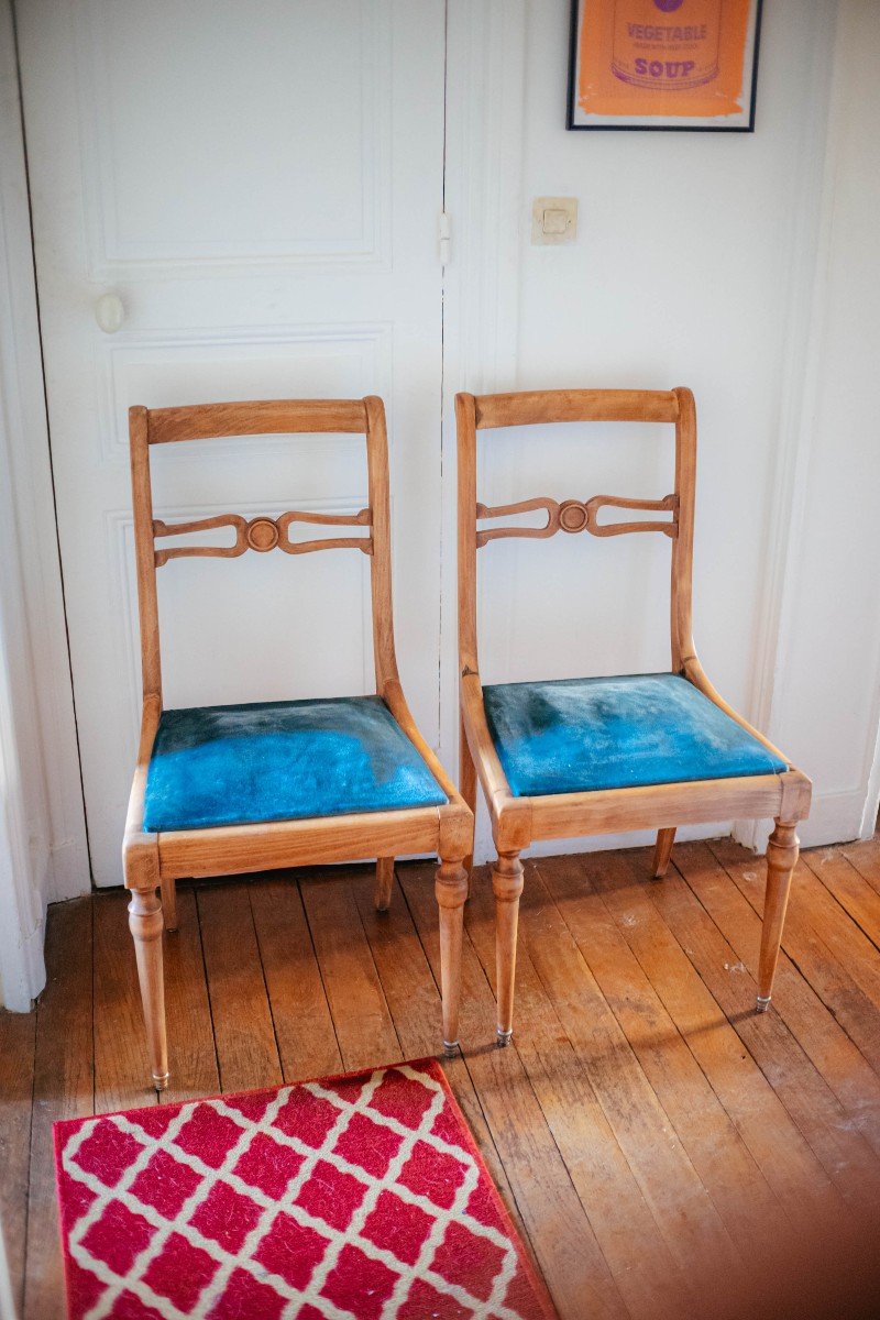 Magnifique Paire De Chaise Salon Bureau Restaurées -photo-3