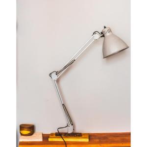 Lampe Articulée 1960 Sur Support En Bois