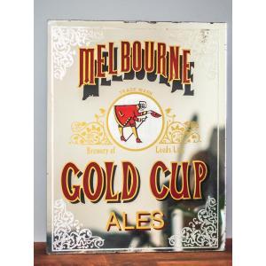 Rare Miroir De Pub Melbourne Ales Gold Cup