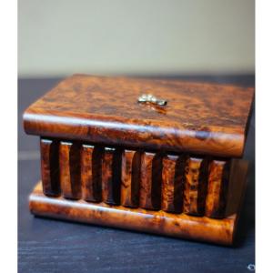 Superb Wooden Secret Box With Key Early 20th Century