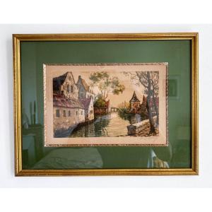 Pretty Lithograph Early 20th Century Flemish Style