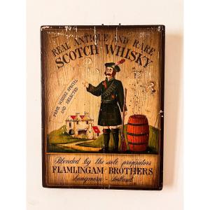 Antique Wooden Advertising Plaque - Scotch Whisky - Scottish Pub Style