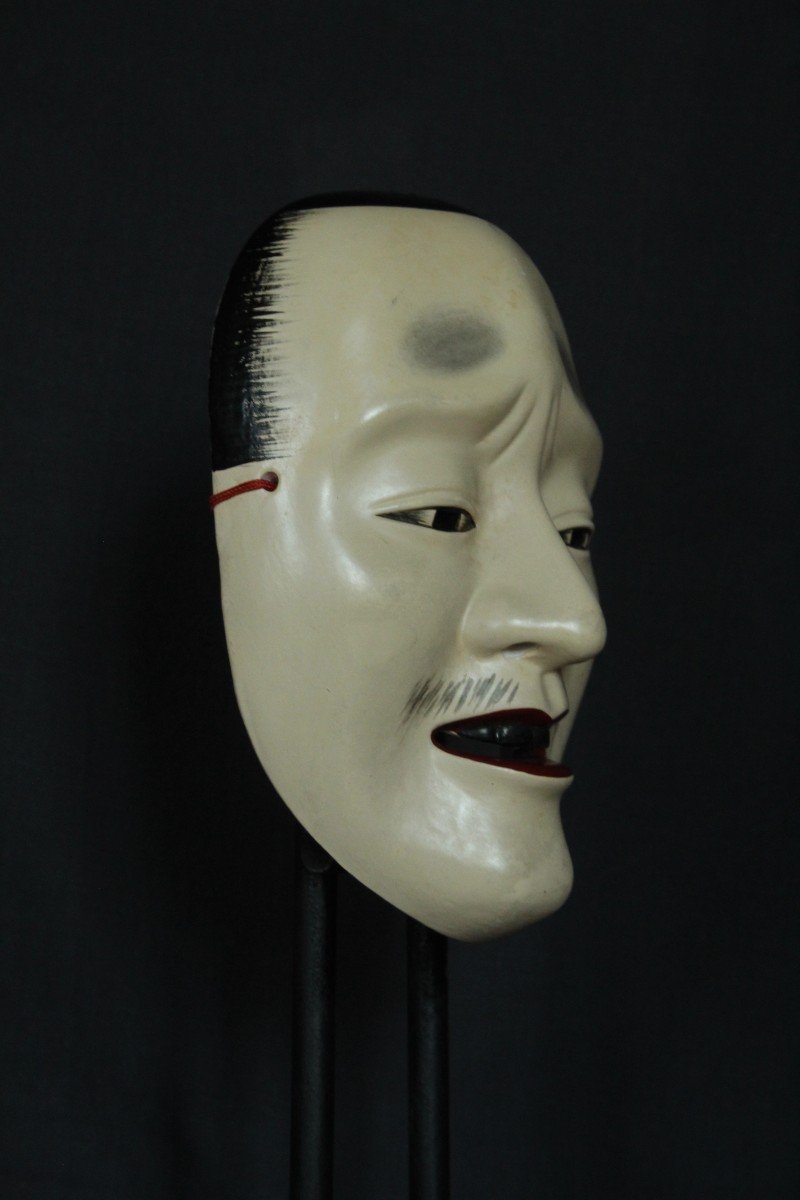 Masque Vintage Japonais, Homme Otoko, Teather Noh, Signé, Poterie d'Osaka-photo-2