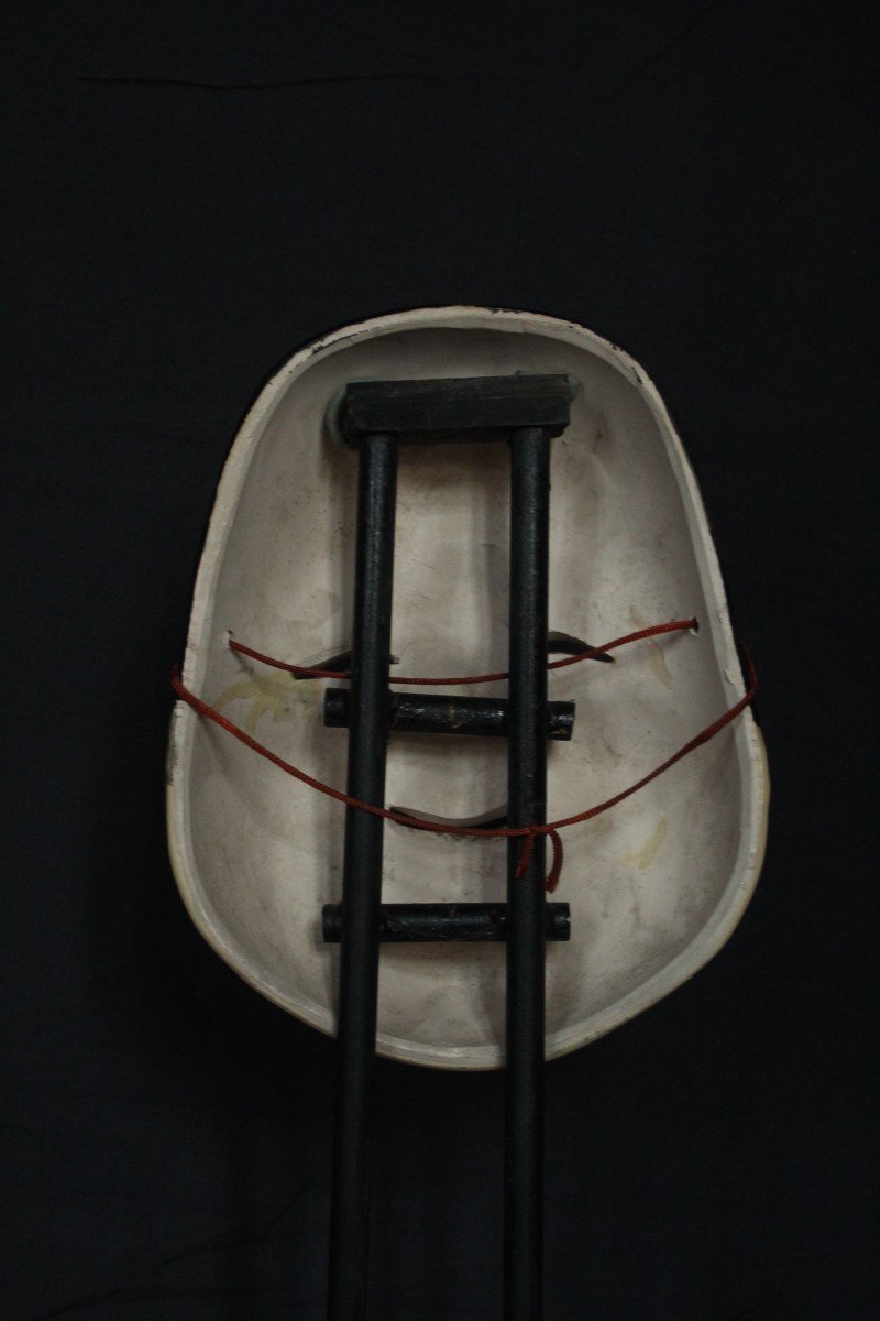Japanese Vintage Mask, Kagura Okame (お亀), Noh Teather, Pottery From Osaka-photo-2