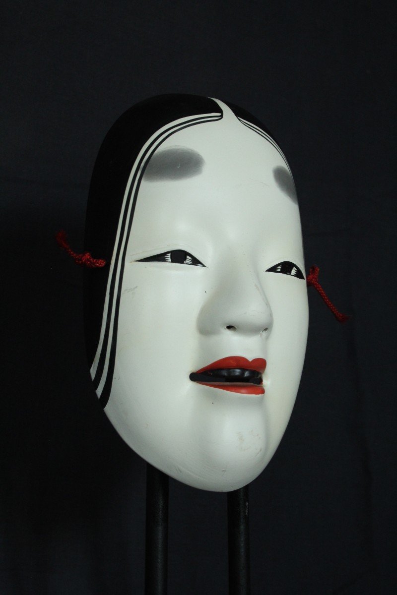 Masque Japonais, Onna 若女, Teather Noh Vintage, Poterie d'Osaka