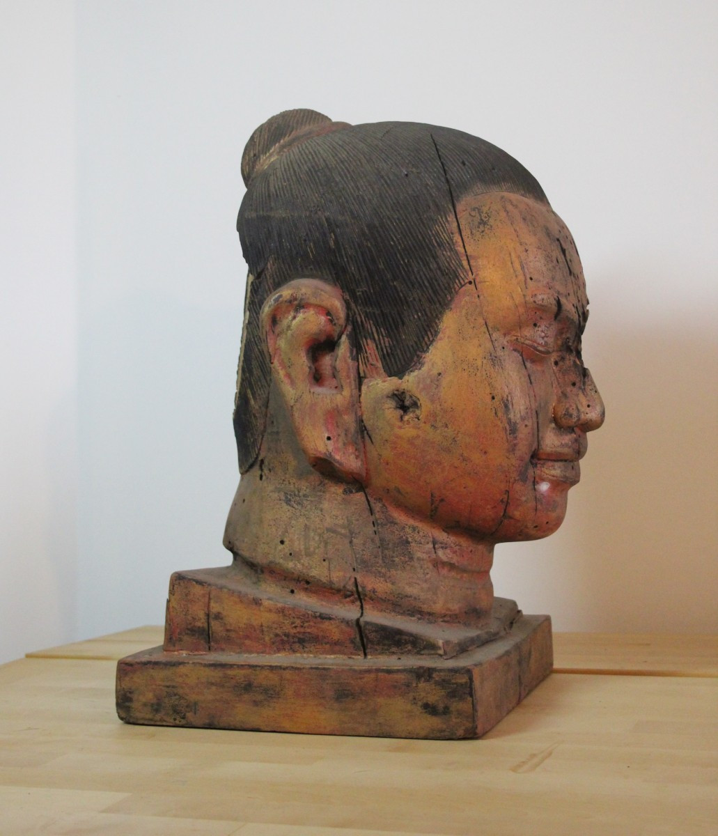 Wooden Head Of King Jayavarman VII - Cambodia-photo-3